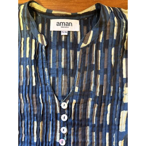 Aman Lamu Kenya Dress S/M Africa Timeless Peasant Boho Unique Flowy Tribal - Picture 8 of 13